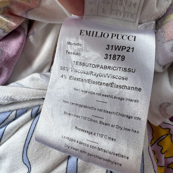 Italian Designer Emilio Pucci Butterfly Sleeve Scoop Neck Top - Size 42 - Picture 13 of 14